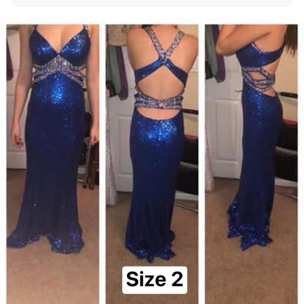 Elegant Blue Sequin Gown